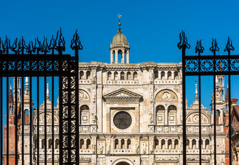 View of the cathedral of Certosa di Pavia Carthusian monastery
