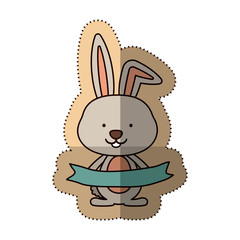 Obraz premium Rabbit cartoon icon. Animal cute adorable creature and friendly theme. Isolated design. Vector illustration