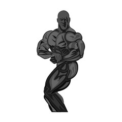 bodybuilder posing,vector