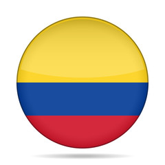 Flag of Colombia. Shiny round button.