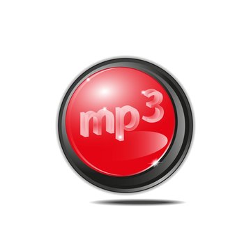 MP3 button, icon vector