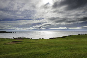 Golf club green near the sea, Ardglass, Northern Ireland
