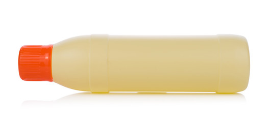 Plastic yellow Bottle on white background