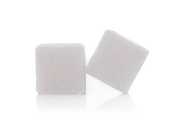 sugar cube on white background