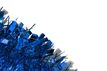 Background of the blue tinsel.