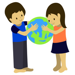 Kids Protecting the World, Holding globe 