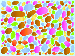 Mosaico de pedras coloridas sobre fundo azul