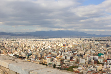 Fototapeta premium A panoramic view of Athens from the Acropolis