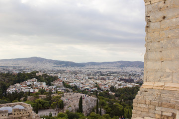 Fototapeta na wymiar A panoramic view of Athens from the Acropolis