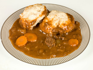 Traditional Beef Stew and Dumplings Meal