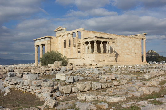 Cariathides of the erechtheion acropolis, Athens.