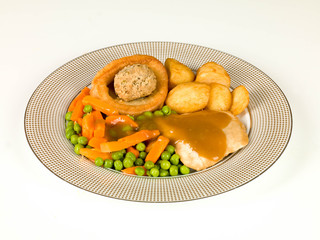 Traditional Roast Chicken Dinner Meal