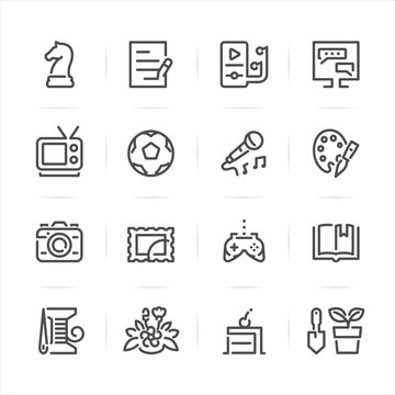 Hobbies icons with White Background 