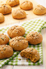 Sweet pumpkin buns with cinnamon and ginger.