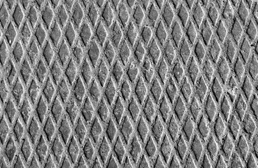 Metal floor texture with sand in black and white.