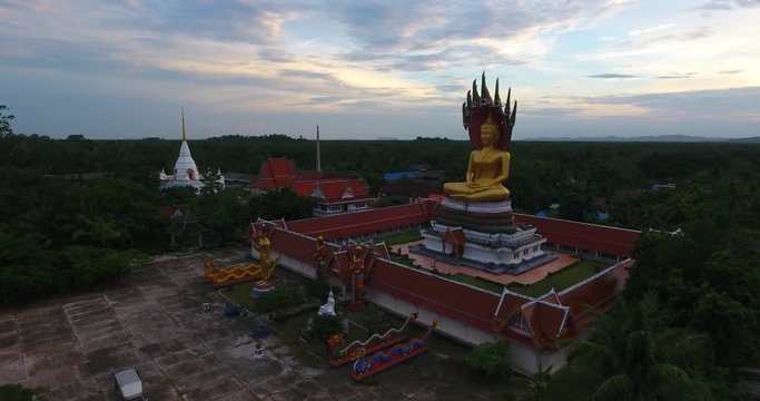 Aerial View of Buddha Statues with a naga over head