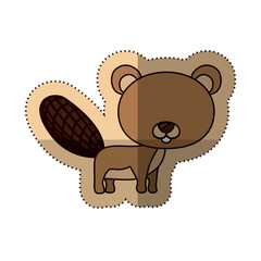 Beaver cartoon icon. Animal cute adorable creature and friendly theme. Isolated design. Vector illustration