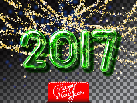 Happy New 2017 Year garland invitation