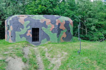 Old military bunker on the forest edge built before WWII in Krkonose mountains in Czech Republic  © pavelr51