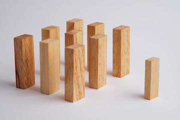 Wooden block for business concept.