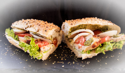 durchgeschnittenes Sandwich