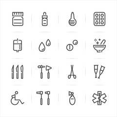 Medical icons with White Background 
