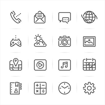 Mobile Phone icons with White Background 
