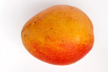 Mango Tommy Atkins fruit on the white background. Guatemala