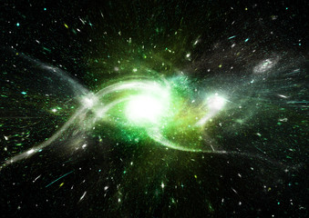 Stars, dust and gas nebula in a far galaxy