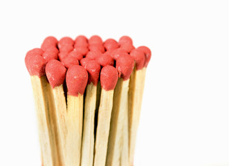 Matchsticks / View of matchsticks on white table.