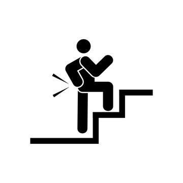 Man on stairs icon vector