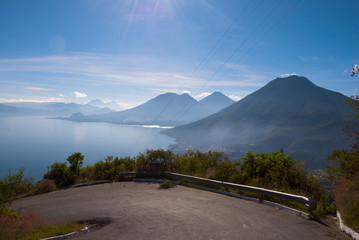 Lake Atitlan with vulcano San Pedro on Guatemala