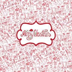 Christmas season Doodle symbols.Pattern background