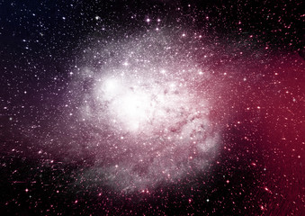 Stars, dust and gas nebula in a far galaxy