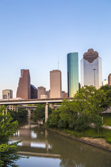 View on downtown Houston in late afternoon