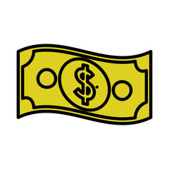 Bill icon. Money financial item commerce and market theme. Isolated design. Vector illustration