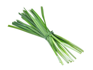 fresh garlic chives vegetableon isoalted on white background