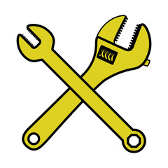 Wrench tool icon. Instrument repair and construction theme. Isolated design. Vector illustration