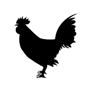 Silhouette Rooster, symbol of 2017 on the Chinese calendar Vector element for New Year's design greeting cards, posters, flyers. Image of 2017 year of Red Rooster. 
