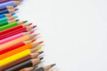 pencils color on white background , pencils color group