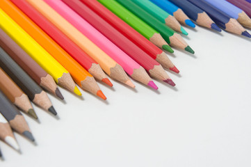pencils color on white background , pencils color group