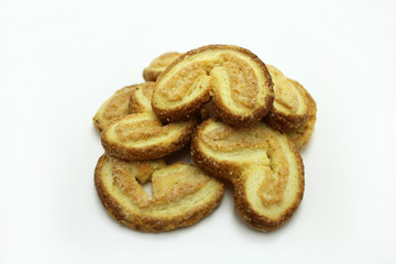 Puff pastry on a white background. 