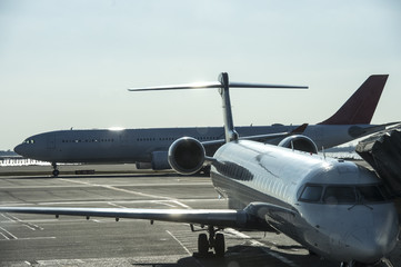 Fototapeta na wymiar private jet at the aerodrome 