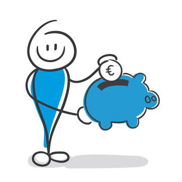 recommend clip art: Stick Figure Series Blue / Sparschwein