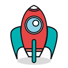 rocket startup flat icon vector illustration design