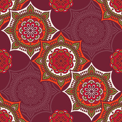 Ethnic floral seamless pattern