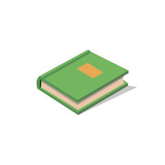 Isometric book icon vector illustration in flat design style isolated on white. University , library, knowledge , academy

