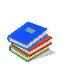 Isometric book icon vector illustration in flat design style isolated on white. University , library, knowledge , academy

