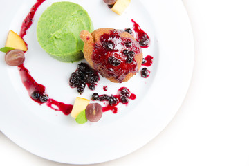 grilled chicken with mashed spinach potato