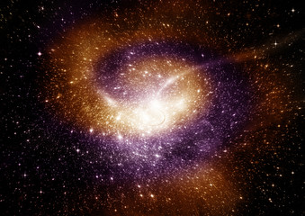 Stars, dust and gas nebula in a far galaxy